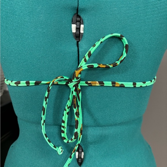 Luli Fama Dale Guapa leopard molded push up bandeau halter bikini top - Picture 8 of 14